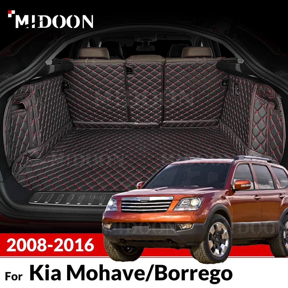 Фото Автоматический коврик в багажник с полным покрытием для Kia Mohave Borrego HM 7-местный 2008 ~ 2016 15 14 13 12 11 10 автомобильный багажник аксессуары для интерьера №1