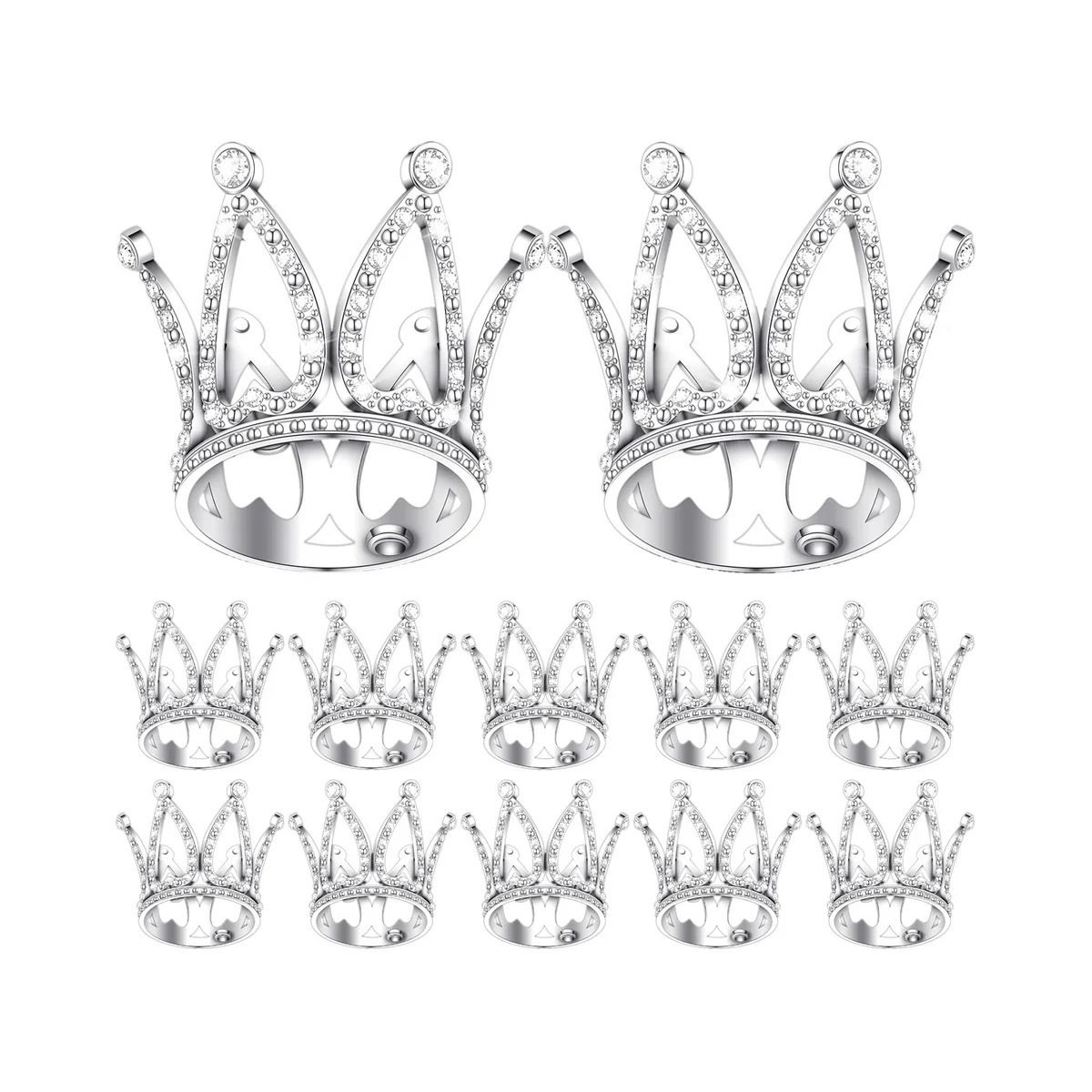 

12Pcs Crown Cake Topper Mini Baby Crown Queen Crown Small Princess Headpiece Cake Decoration for Baby Shower Decor