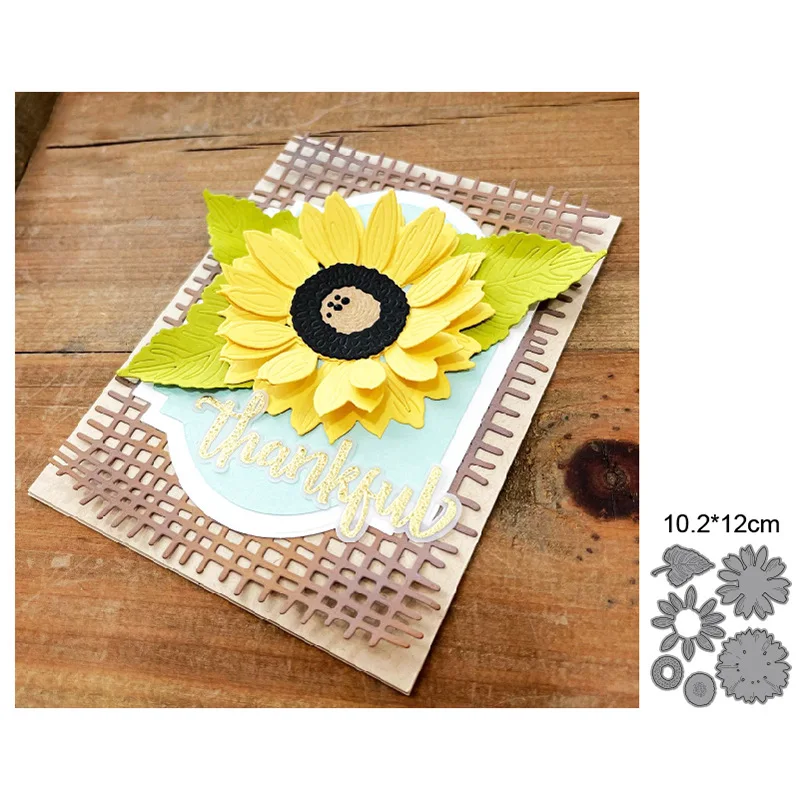 

Plant Flowers Sunflower Frame Metal Cutting Dies for DIY Scrapbooking Album Paper Cards Decorative Crafts Embossing Die Cuts