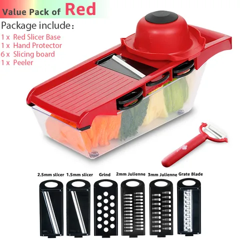 Grattugia di verdure per verdure Shieders Shredders Multi Slicer Peeler Carrot Fruit 6 in 1 gadget utensili da taglio vegetale