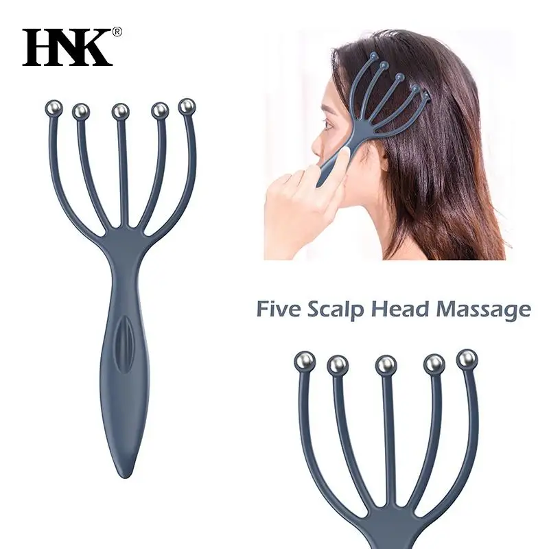 

Head Scalp Neck Massager Comb Roller Five Finger Claws Steel Ball Hand Held Relax SPA Hair Care for hair growth Stress Relief
