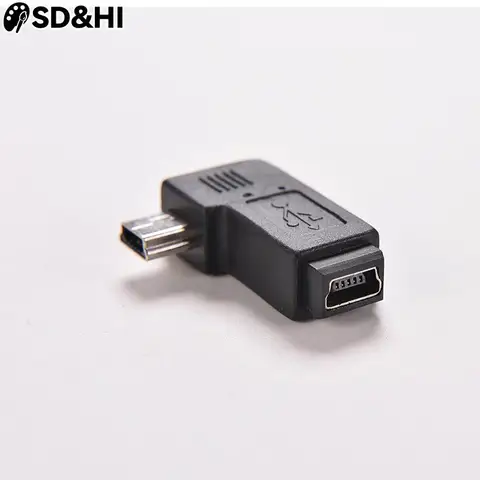 Мини USB переходник 90 градусов черный