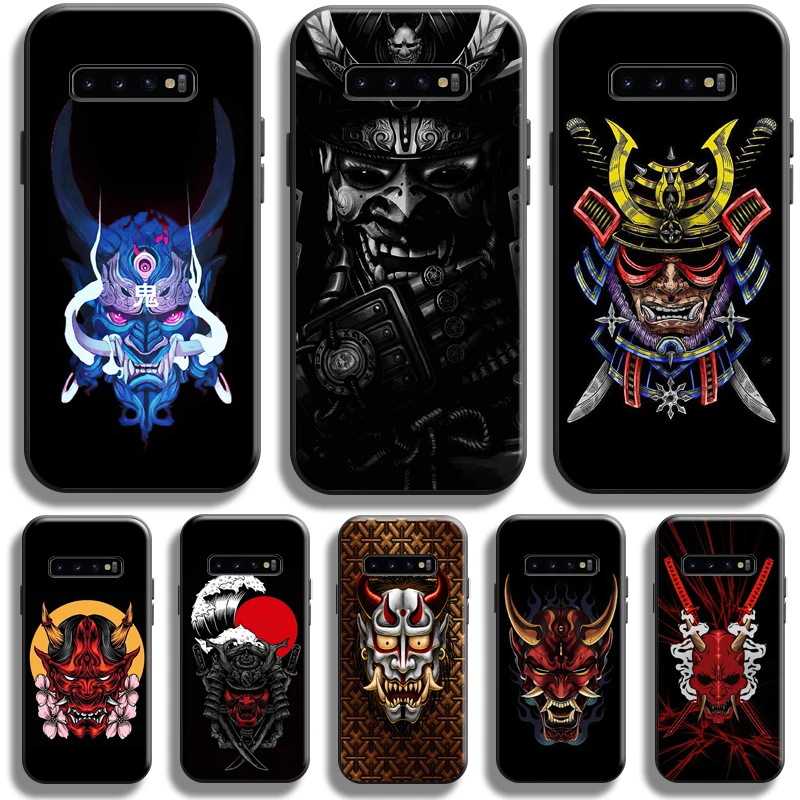 

Samurai Oni Mask Case For Samsung Galaxy S10 Plus Lite S10E Phone Case For Samsung S10 5G Carcasa Black Silicone Cover Funda