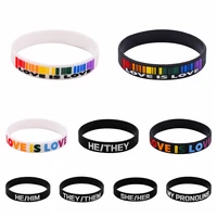 love is love black and white couple girlfriends silicone bracelet trend fashion sports leisure wristband bracelet accessories