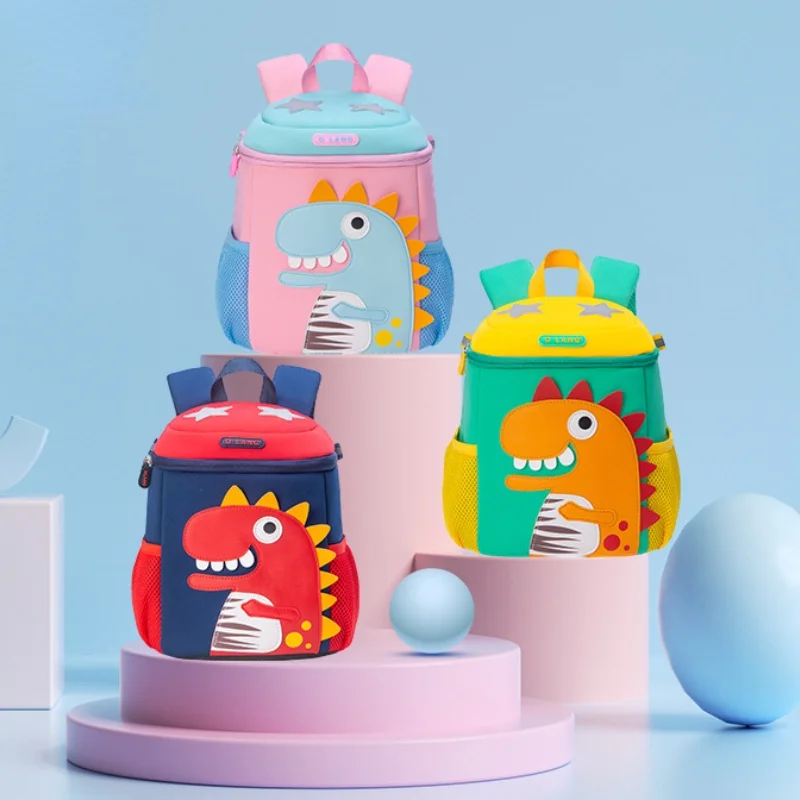 New Children Kindergarten Proschool Schoolbags Cute Primary Girl Boy Cartoon Dinosaur Bucket Backpacks Kids Anti Lost Bags Hot