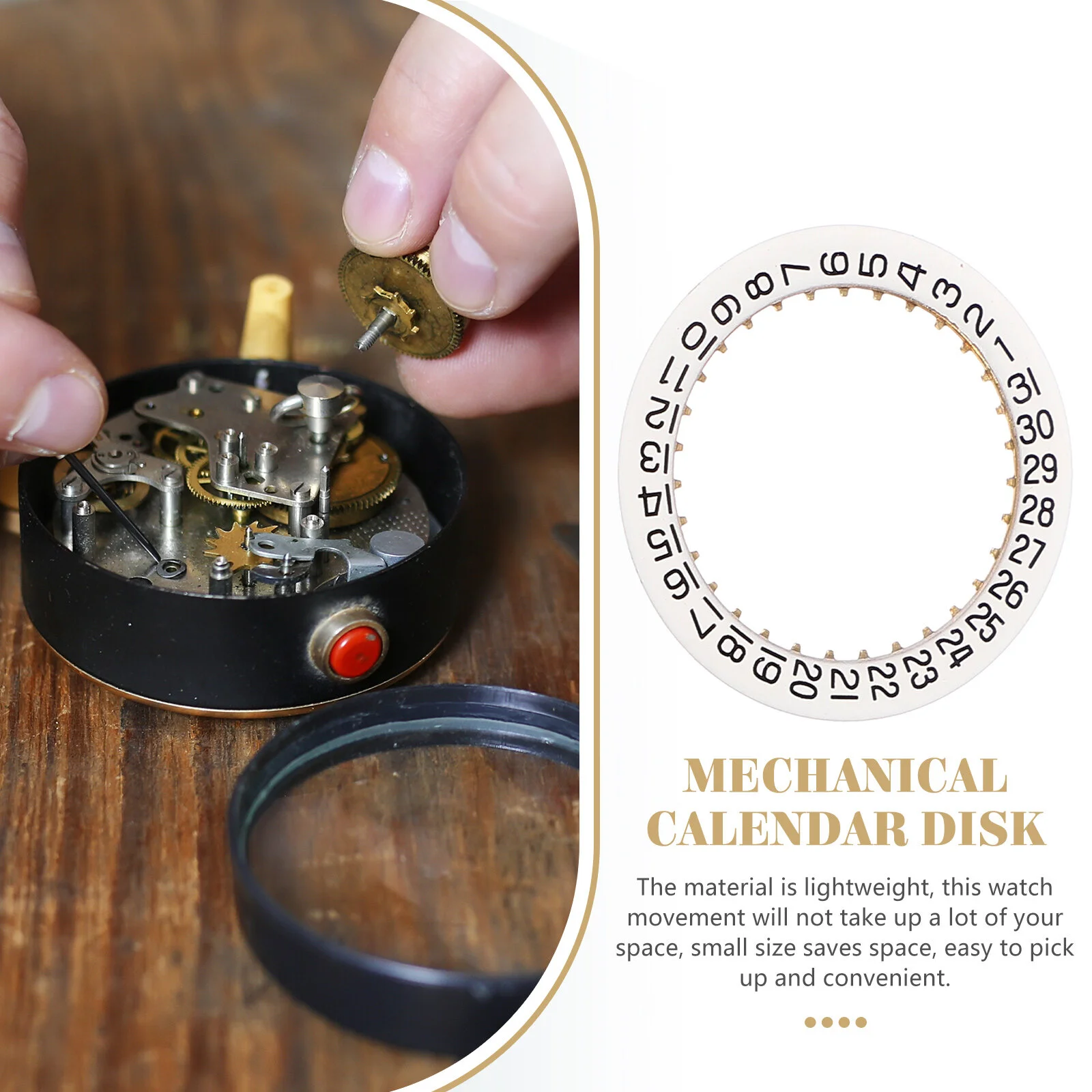 Calendar Disc Watch Replacement Mechanic Accessories Movement Ring Mechanical Day Dial Metal Lightweight Male