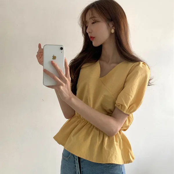 

2022 Summer New V-Neck Loose Short Sleeve T-Shirt white