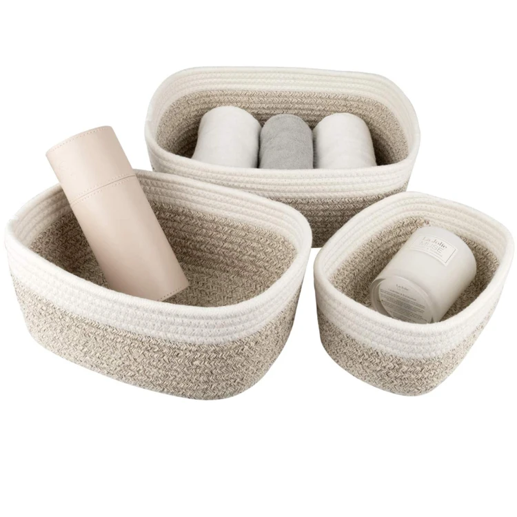 

Household cotton rope storage basket, laundry storage basket, foldable baby toy basket