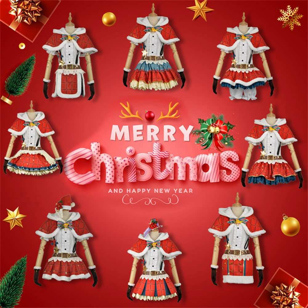 

Love Live Sunshine Aqours Christmas 9 Characters Takami Chika Watanabe You Kurosawa Ruby Dress Uniform Anime Cosplay Costumes