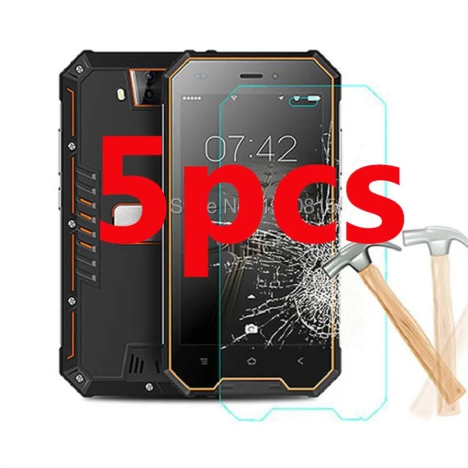 5pcs full cover tempered glass guard on for blackview bv4000 protective film screen protector pro