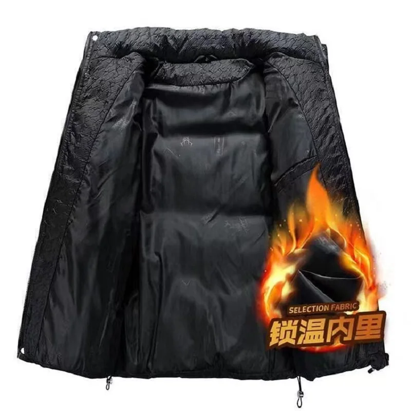 Brand Men's Cotton Jacket 2022 Winter New Coat Short Thickened Warm Stand Collar Down Jackets Couple Wear Men's Plus Size Coat