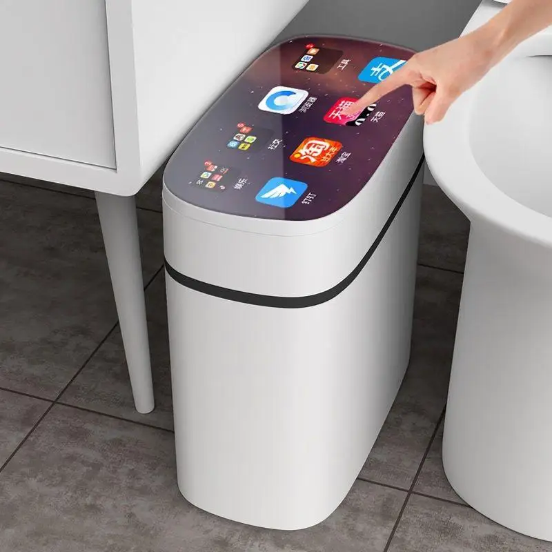 

Inteligente Trash Bin Creative Bathroom Automatic Home Office Waterproof New Designer Induction Smart Sensor Trash Can waste bin