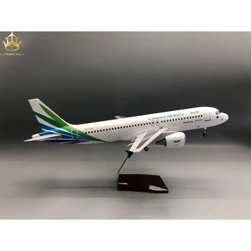 Фото Модель самолета 320 Lancang Mekong Airlines, 47 см, со светом и колесами, статическая модель с имитацией деталей. №1