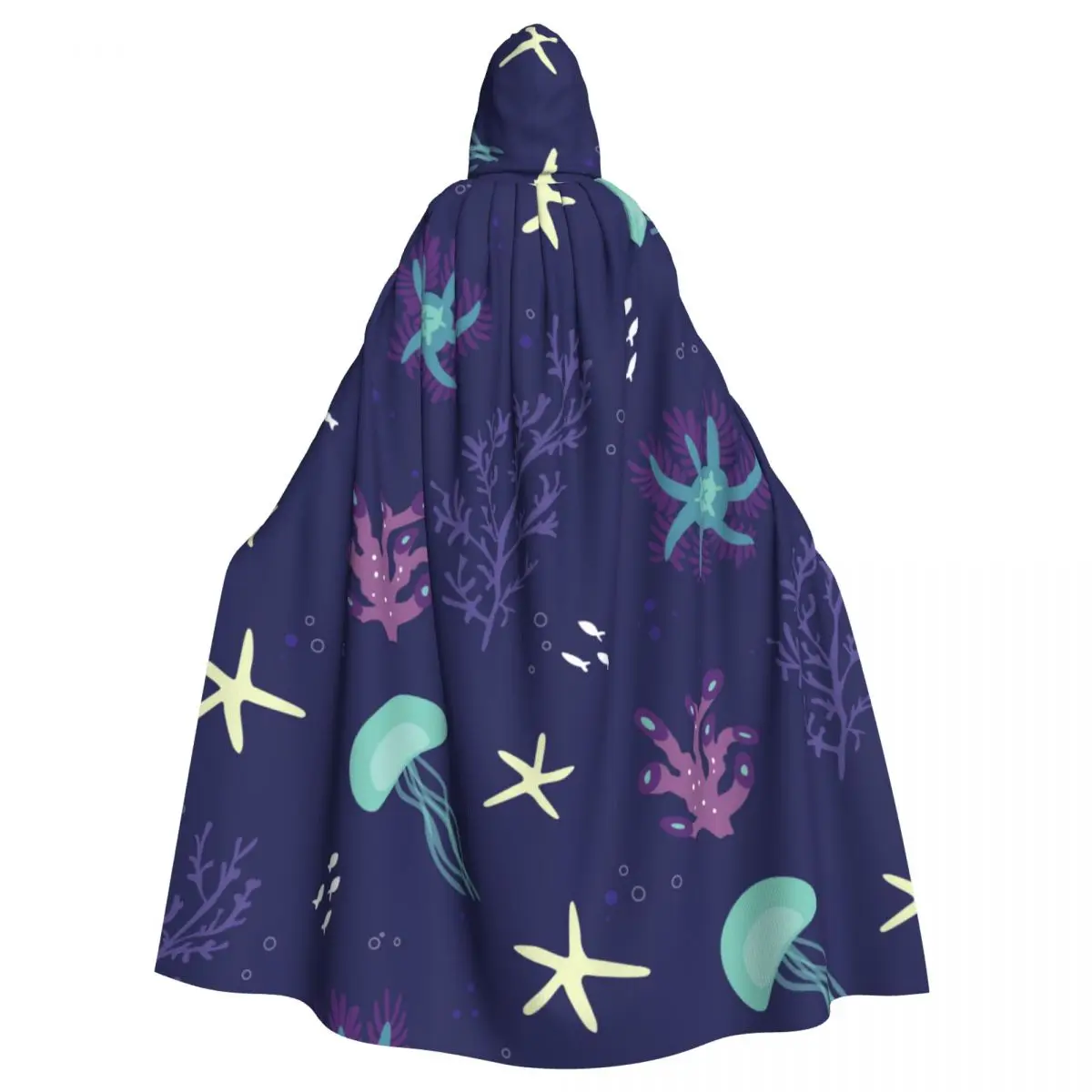 

Unisex Adult Coral Sea Animals Cloak with Hood Long Witch Costume Cosplay