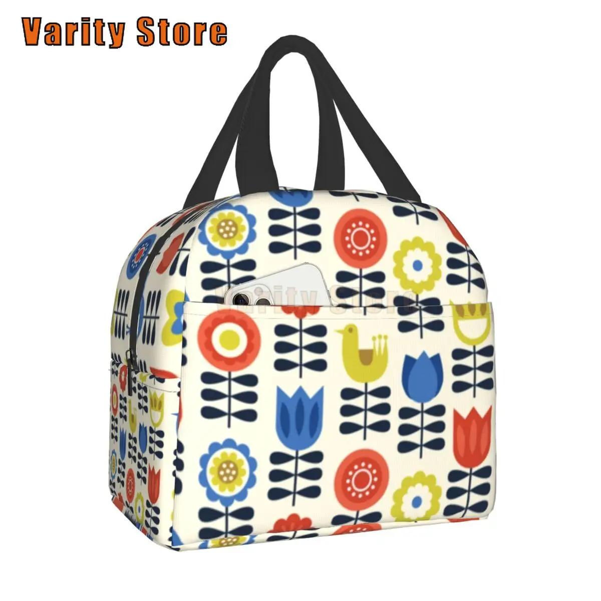 

Сумка для ланча Orla Kiely в скандинавском стиле, теплое изолированное устройство для еды, детский школьный ранец для кемпинга и путешествий, су...