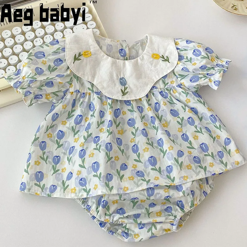 

Топ с коротким рукавом и вышивкой, на возраст 0-24 месяца