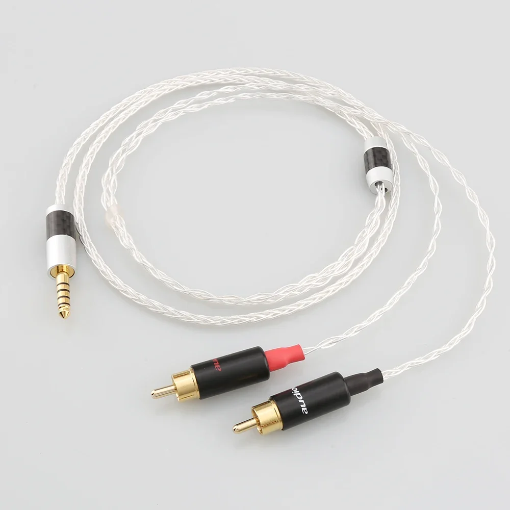 HIFI 8-жильный посеребренный аудиокабель с разъемом 4 мм 3 5 на разъем 2rca aux