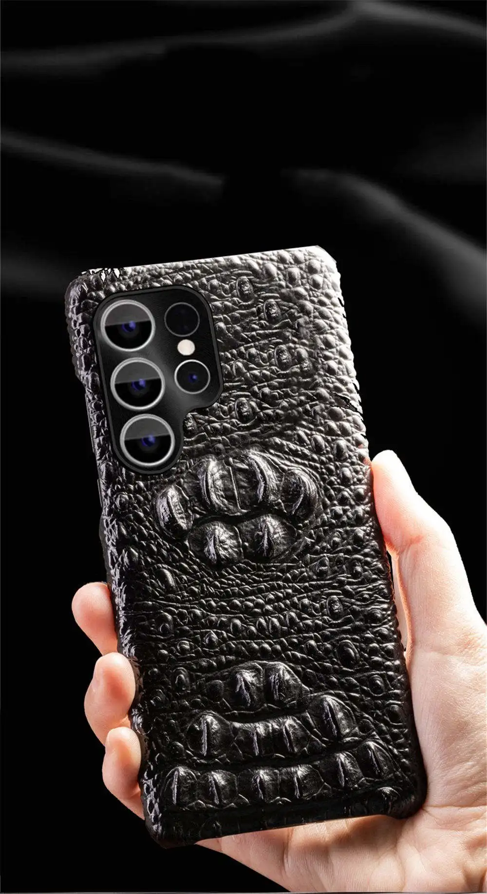 Тонкий чехол из натуральной яловой кожи для Samsung Galaxy S10 S20 S21 S22 S23 S24 S25 Ultra 3D задняя