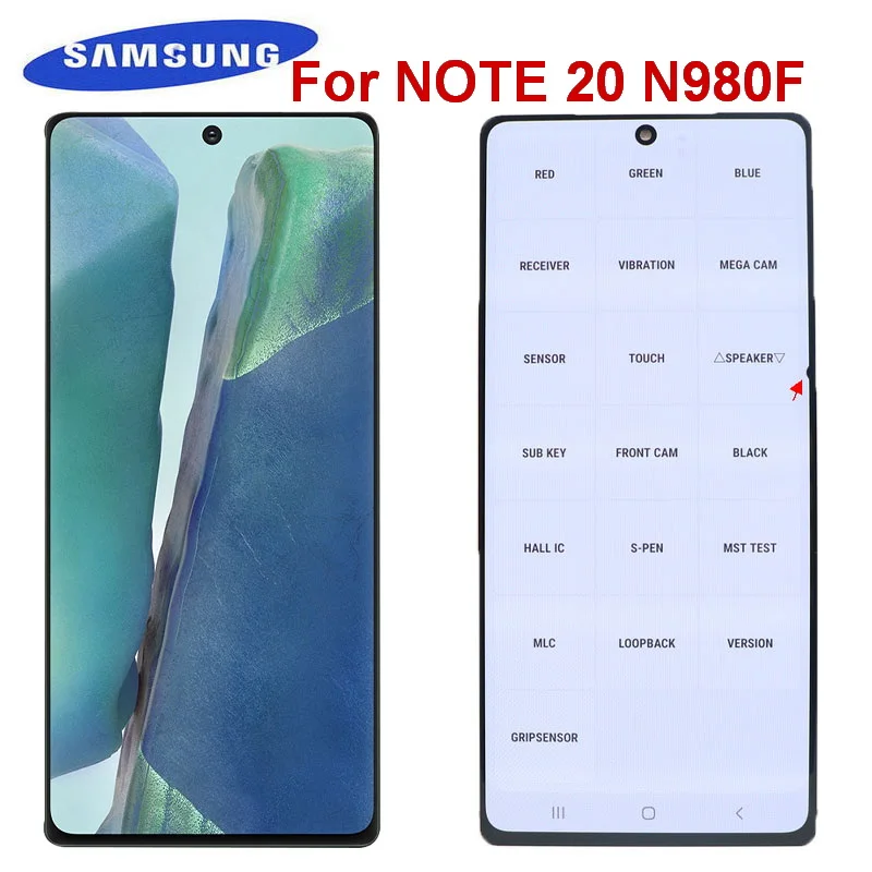 

100% Оригинальный дисплей 6,7 ''для Samsung Galaxy Note20 N980 N980F Note 20 N981, тонкий AMOLED ЖК-дисплей с сенсорным экраном, дигитайзер, заменяемый