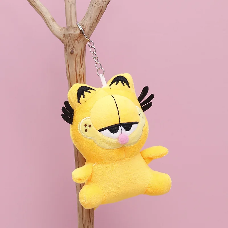 Garfield Classic Yellow Cat Cartoon Plush Key Chain Small Doll Schoolbag Backpack Pendant for Girls Kid Toys Children's Day Gift