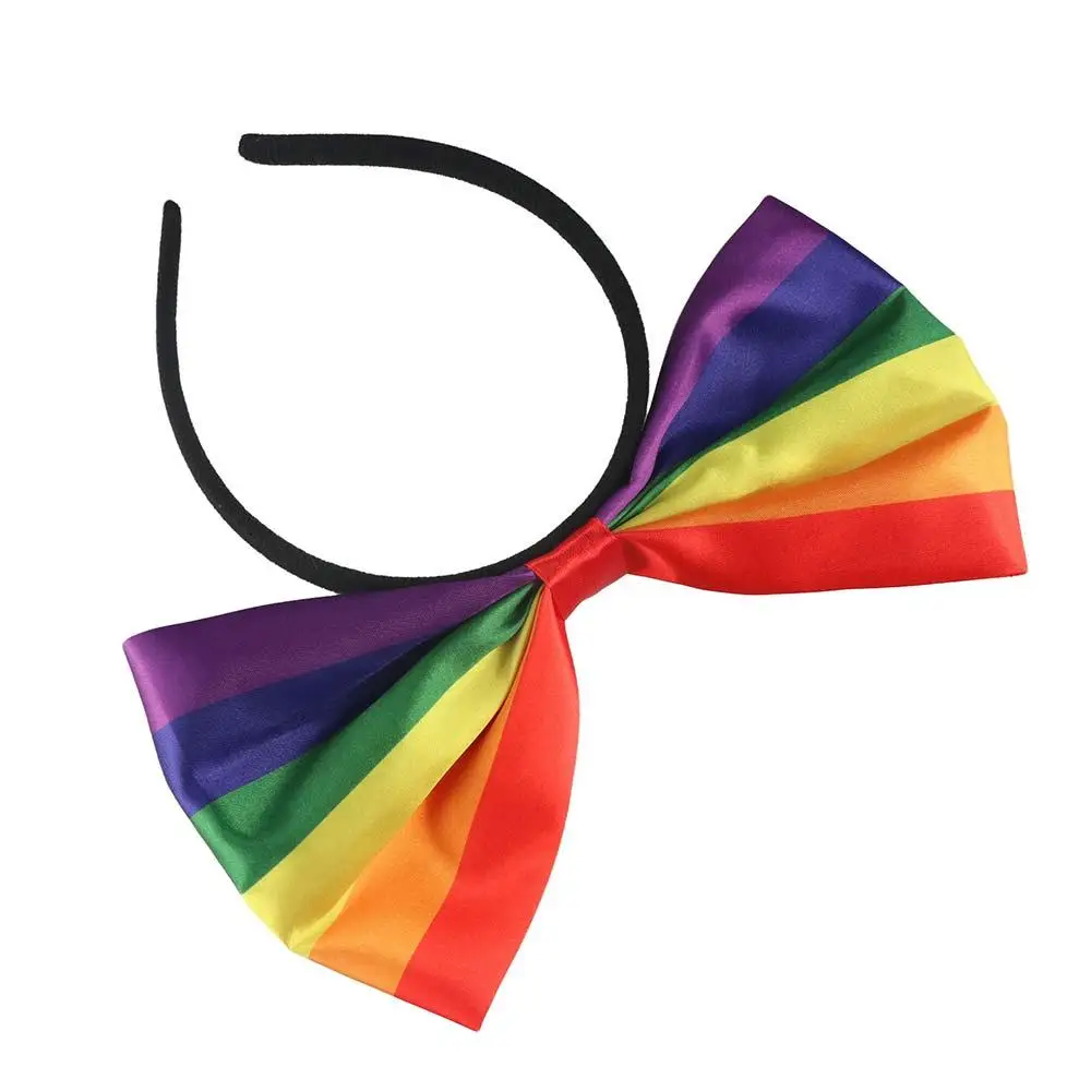 Красочный обруч для волос с радужным бантом красивая повязка на голову день