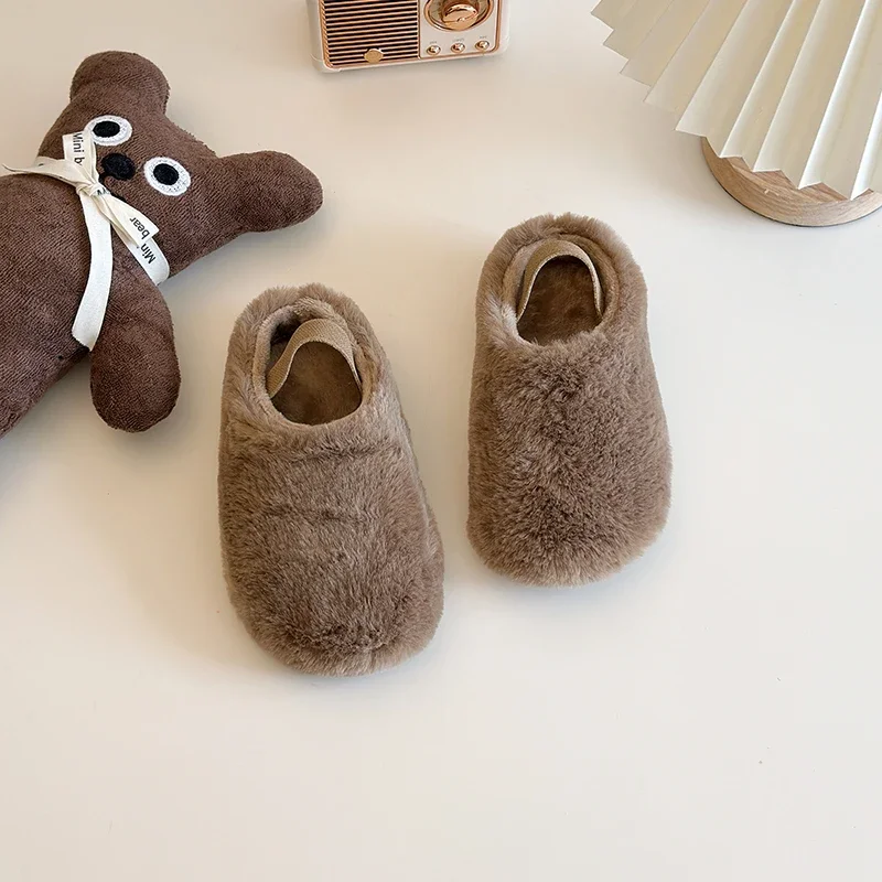 Теплые сабо из овчины с птицами для девочек брендовые дизайнерские тапочки-мулы