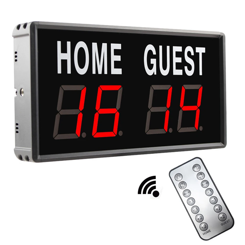 

Tabletop Scoreboard for Indoor and Outdoor Games Remote Control Operation Adjustable Brightness Quick Score Recording