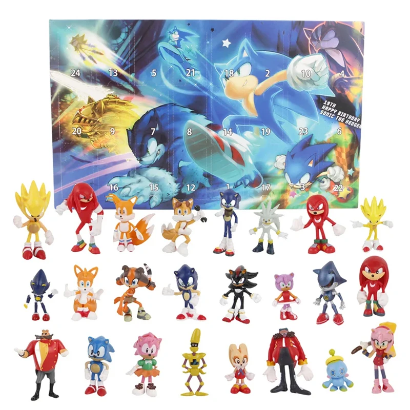 24 шт. Sonic The Hedgehog Рождественский Адвент Calenda фигурки игрушки Хэллоуин коробка