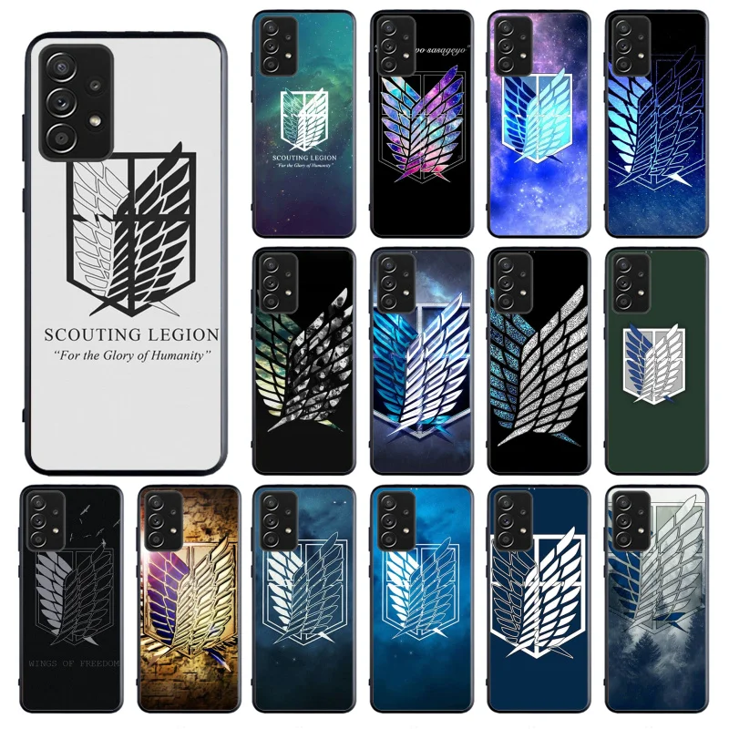 

Phone Case for Samsung Galaxy A73 A53 A13 A22 A12 A32 A71 A21S A33 A52 A72 A02 A03 A51 A31 M31 Anime Japanese attack on Titan