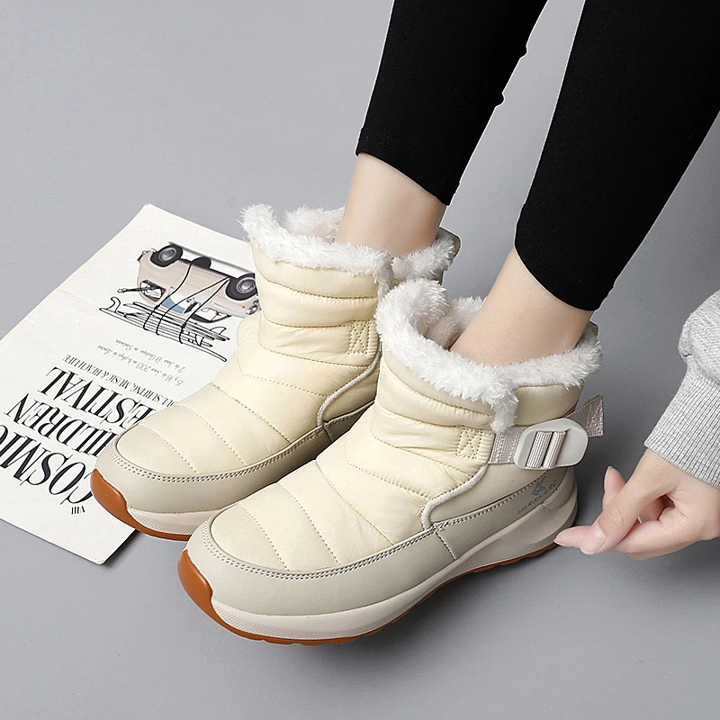 

Winter women boots Boots Shoes snow boots Short Style Water-resistance Upper Non-slip Quality Plush Black Botas Mujer Invierno