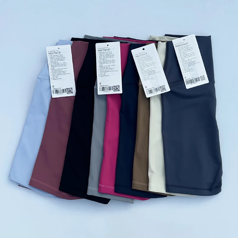 Women-lulu Sports Shorts High Waist Yoga Shorts Slim Fit Butt Lift Gym Running High Elastic Nylon Shorts