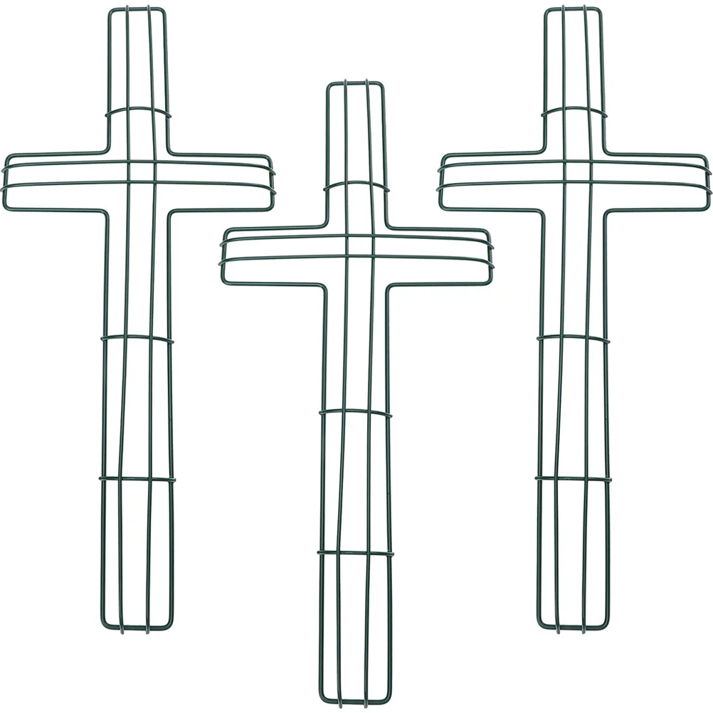 

3pcs Church Holiday Hollow DIY Cross Wreath Frame Cross Shaped Wire Frame DIY Wreath Frame Cross Shaped Wreath Frame