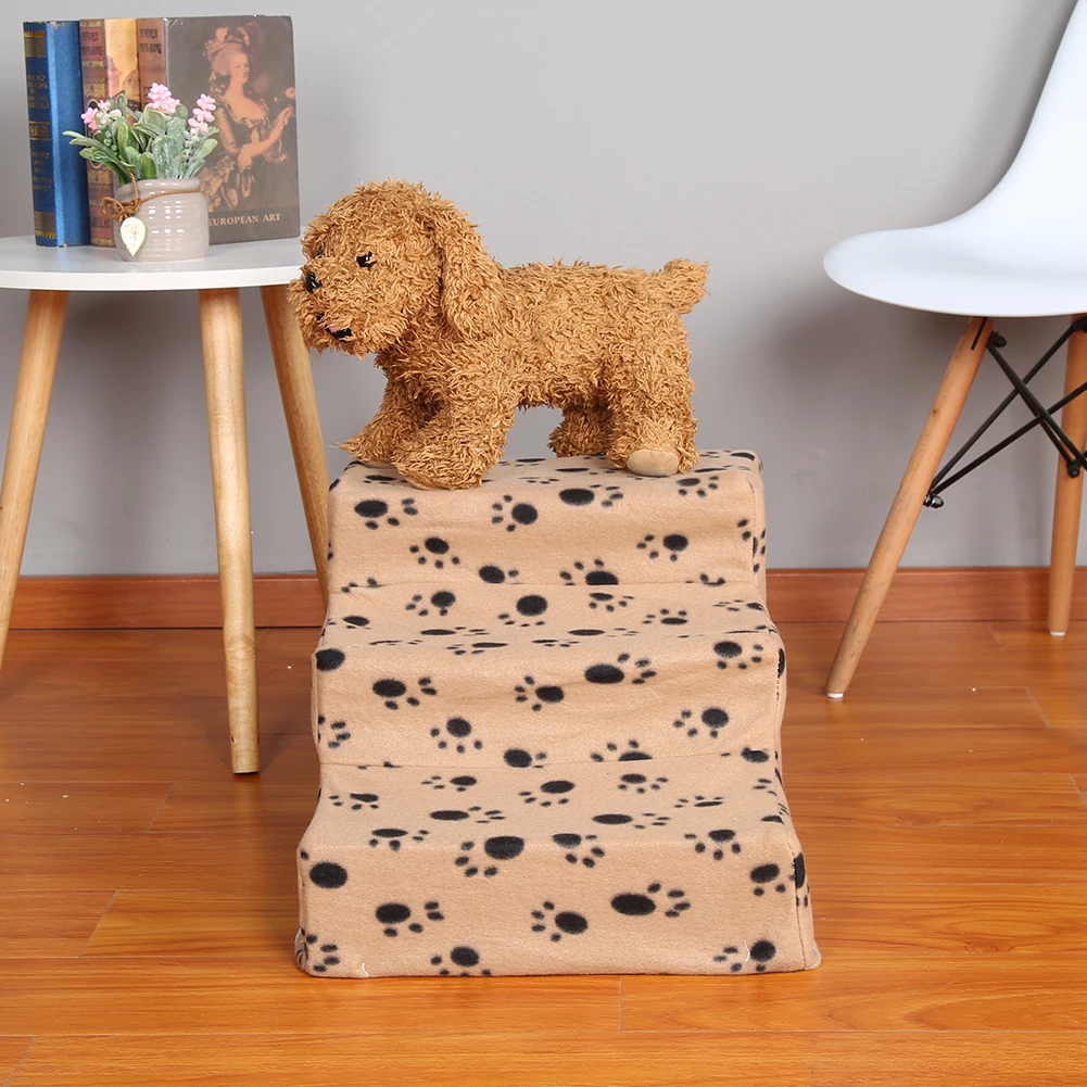 

3 Steps Ladder Soft Sheepskin Texture Machine Wash Cover for Small Dog Puppy Cat Stairs Ramp Ladder Pets Bed Supplies