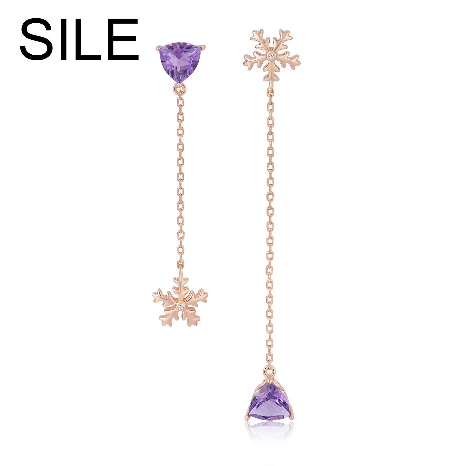 

Женские Висячие серьги из серебра 925 пробы, с натуральным аметистом