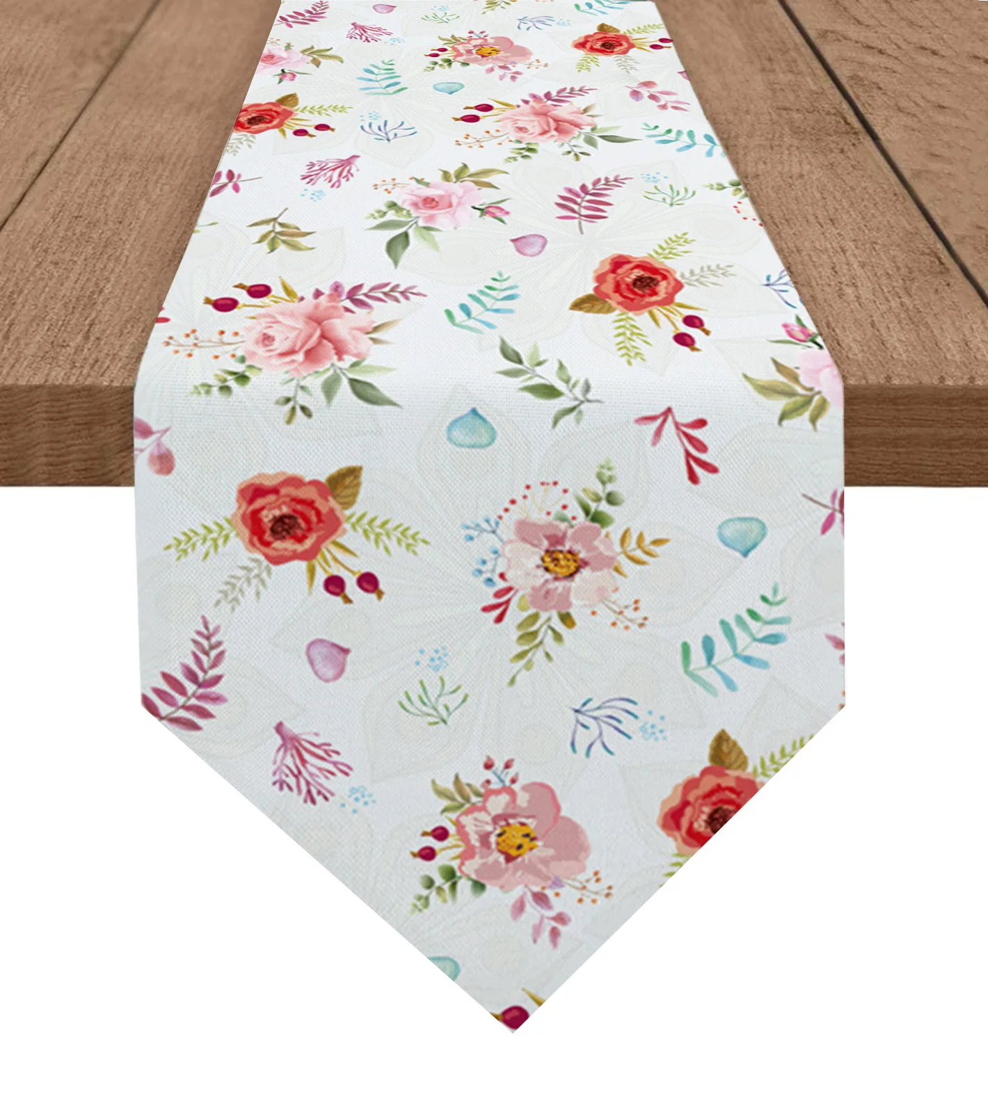 

Flowers Foliage Table Runners Printed Coffee Tablecloth Wedding Decoration Modern Home Party Table Runners
