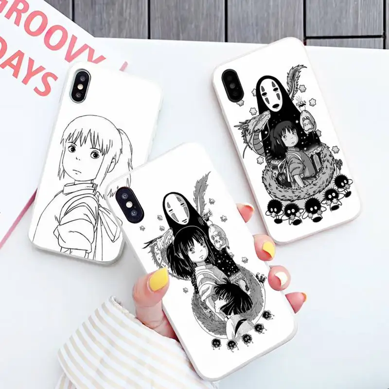 Аниме чехол для телефона SPRITE AWAY TOTORO для iPhone 6 7 8 11 12 13 s mini pro X XS XR MAX Plus