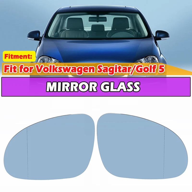 

Blue Heated Side Rearview Mirror Glass Heater Anti-fog Defrosting Door Heated Wing Mirror Sheet For VW Golf GTI Jetta MK5 Passat