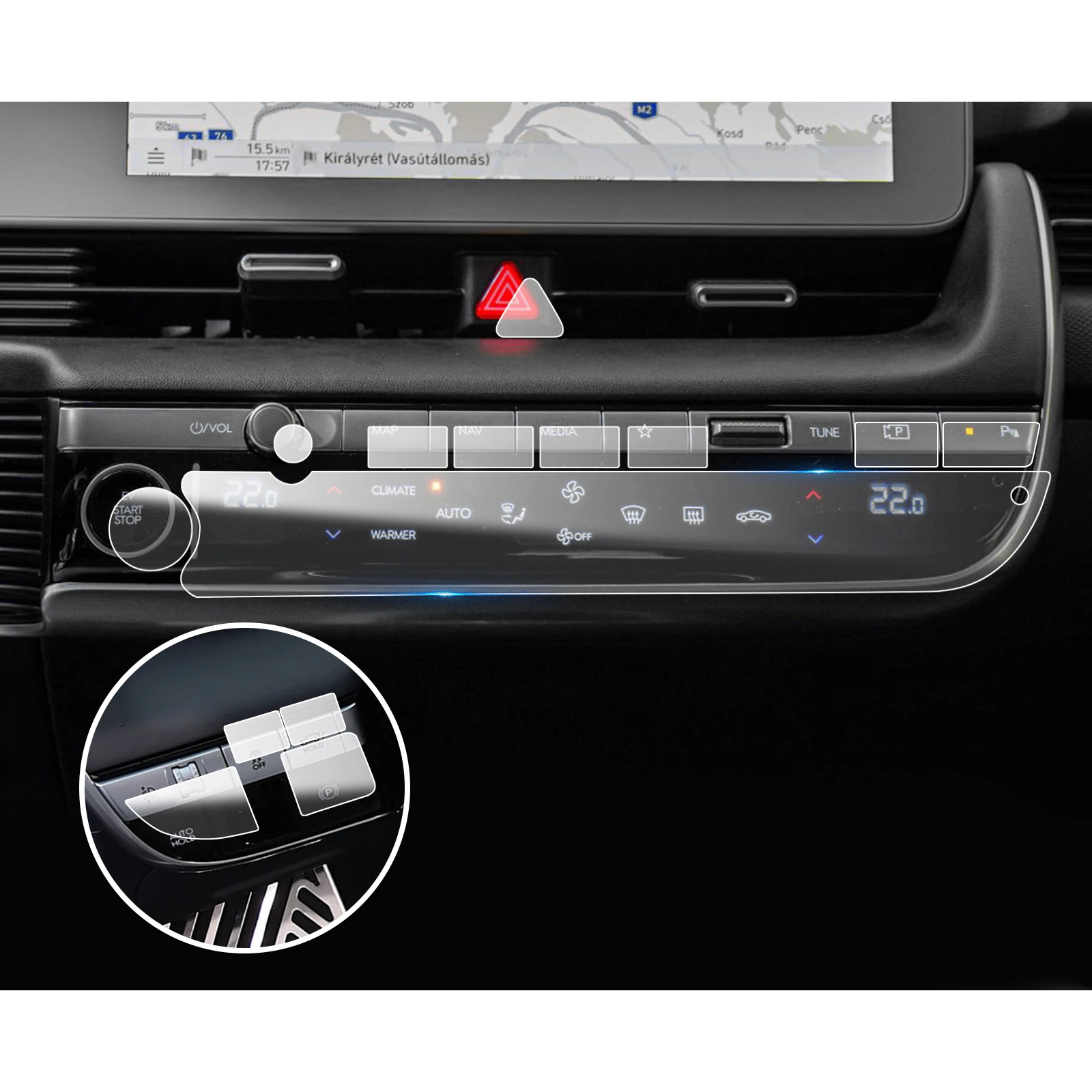 

LFOTPP автомобильный ТПУ протектор экрана для Ioniq 5 2021 2022 дисплей кондиционирования воздуха автомобильный интерьер Ioniq 5 Аксессуары 2022