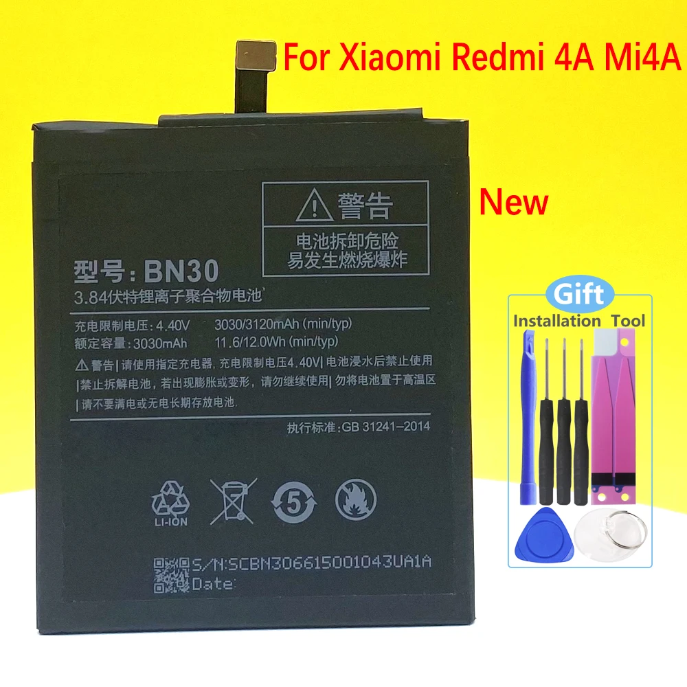 NEW BN30 Battery For Xiaomi Redmi 4A Mi4A M4A Replacement Smartphone/Smart Mobile Phone