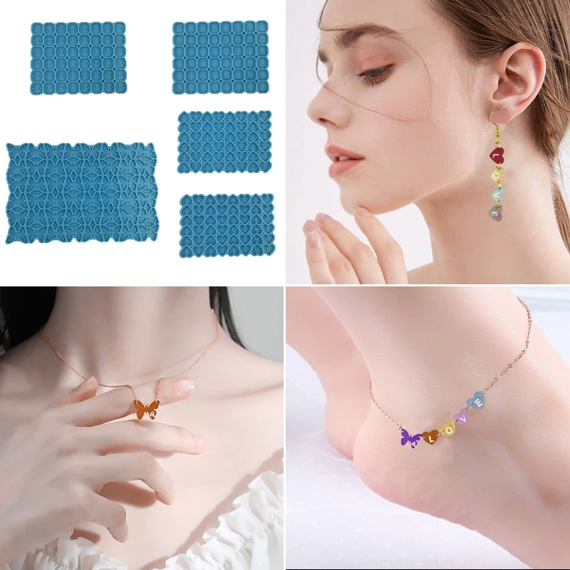 

Буквенно-цифровая силиконовая форма в форме сердца «сделай сам», зеркальная подвеска, креативная Хрустальная эпоксидная форма ручной рабо...