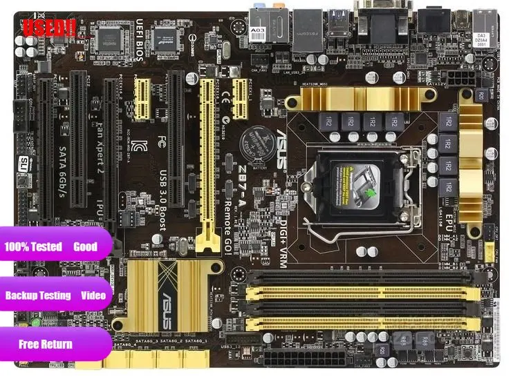 Для Asus Z87-A оригинальная материнская плата Z87 Socket LGA 1150 i7 i5 i3 DDR3 32G SATA3 USB3.0 ATX