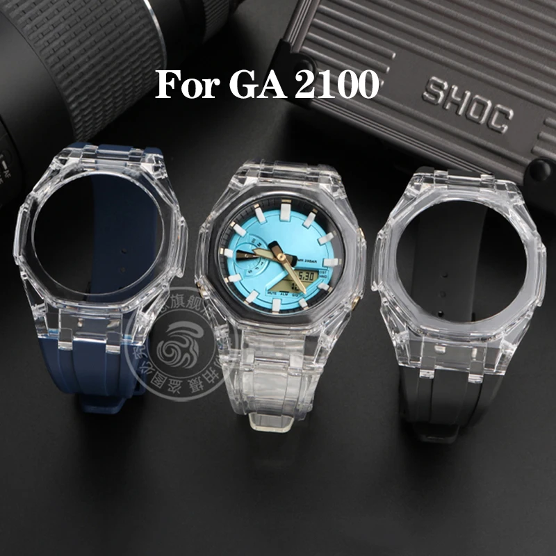 

New GA2100 GA2110 3rd Set Strap Bezel for Casio G-SHOCK GA-2100 GA-2110 Gen3 DIY Modified Transparent Case Rubber Watch Band
