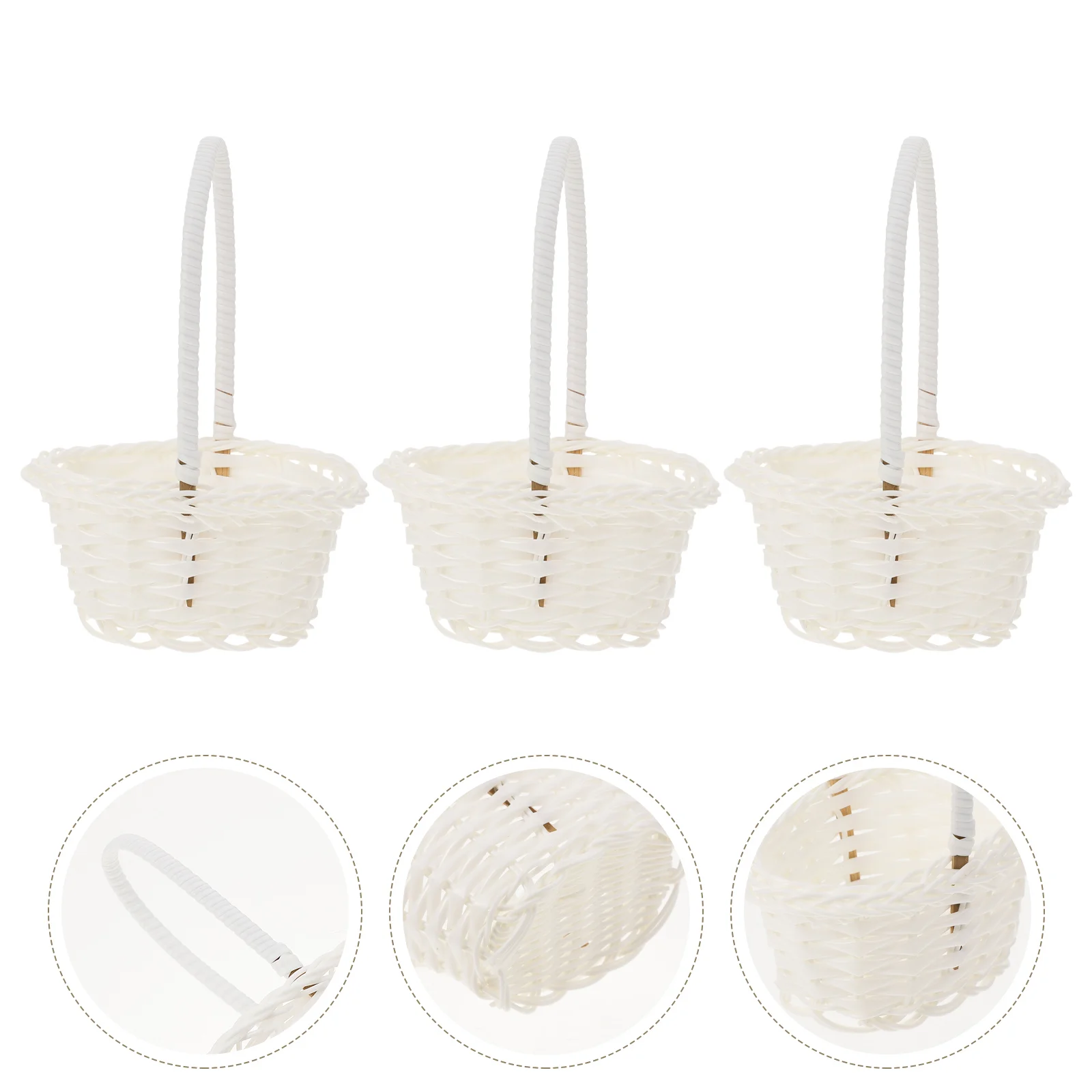 

Basket Flower Baskets Girl Woven Mini Small Wedding Storage Easter Wicker Rattan Handleplant Decor Pot Crafts Container Picnic