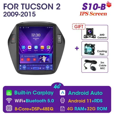 Автомагнитола Vtopek, 2DIN, 9,7 дюйма, Android 11, с GPS-Навигатором, для Hyundai Tucson 2 LM IX35 2009-2015
