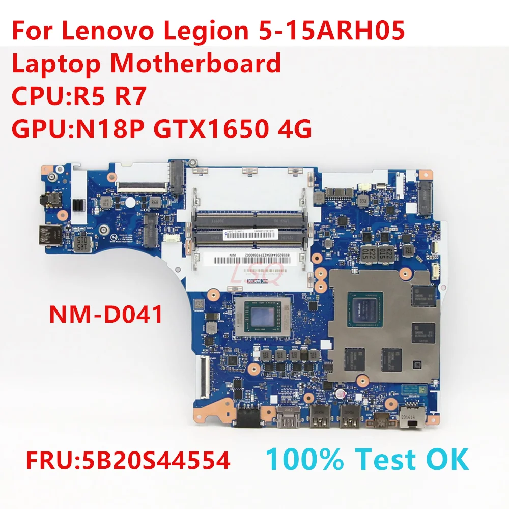 

NM-D041 For Lenovo Legion 5-15ARH05 Laptop Motherboard With CPU:R5 R7 FRU:5B20S44554 100% Test OK