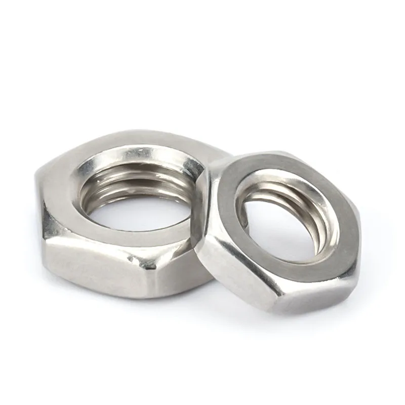 

M3 M4 M5 M6 M8 M10 Flat Nuts 304 Stainless Steel Hex Hexagon Nut Screw Bolt 30/20/10 Pcs Thin Hex Nuts