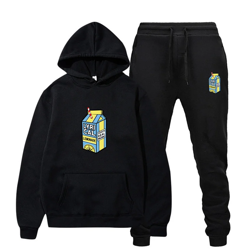 New 2 Pieces Set Hoodie Pants Lyrical Lemonade Print Fashion Sweatshirt Tracksuit Streetwear Pullover Suit Sudaderas Sportswear