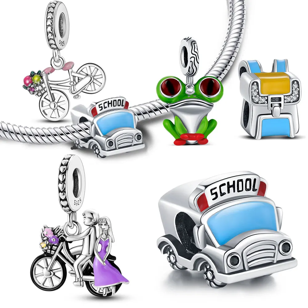 Классический серебряный браслет-подвеска с камнем циркона школьная подвеска в