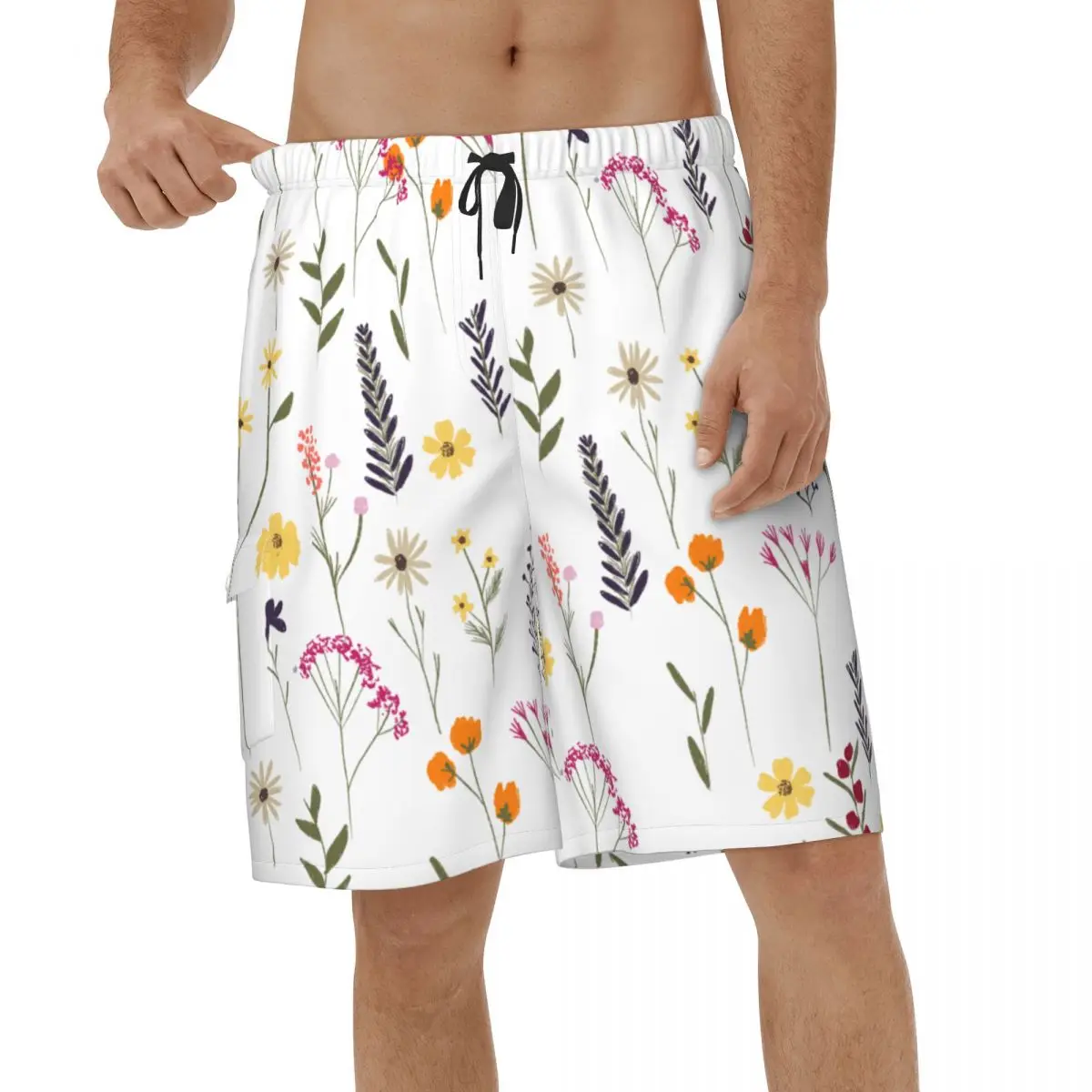 

New Shorts Pretty Flowers Floral Quick Dry Mens Briefs Men Swimwear