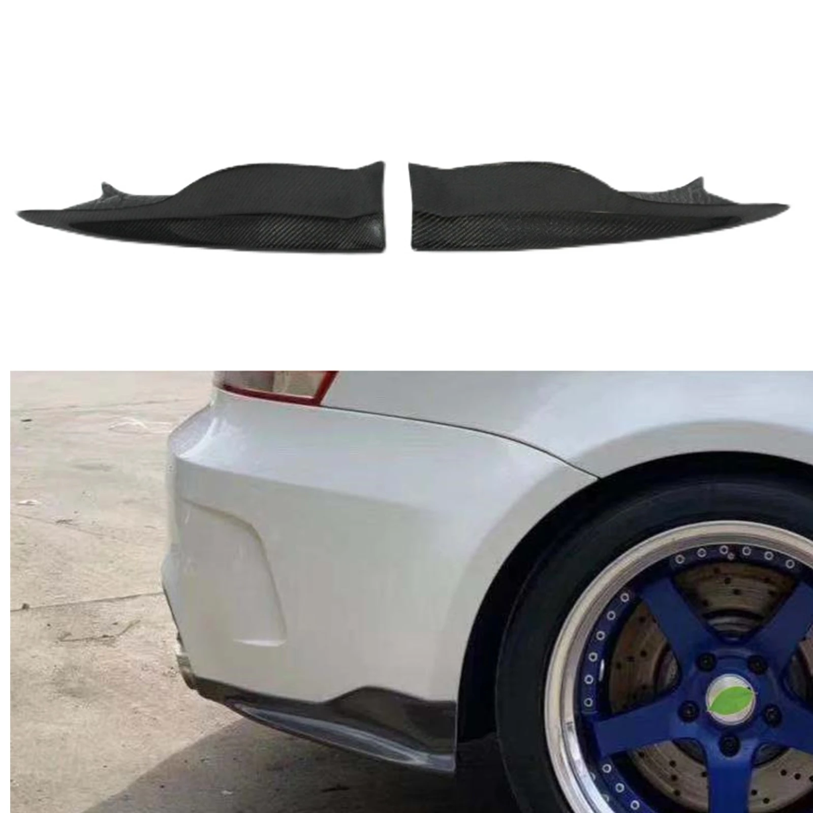 

Rear Bumper Side Cover Lip For BWM E82 1-Series M 2011-2013 Real Carbon Fiber Lower Diffuser Spoiler Guard Corner Splitter Trim